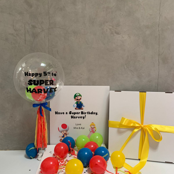 Balloon Box - 18" Deco - 2 Character Printed (Mario)