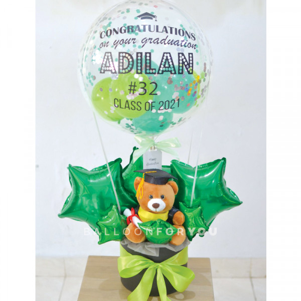 Hot Air Balloon Foil with Doll - Graduation