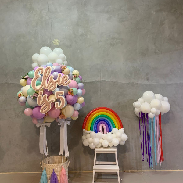 Giant Hot Air Balloon with Rainbow
