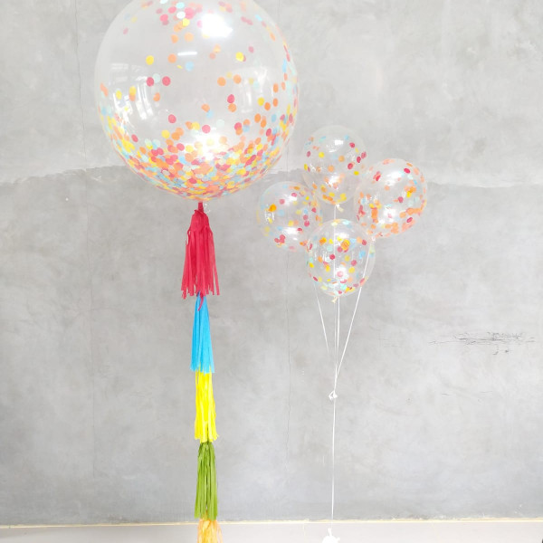 3 Feet Confetti with Latex Helium