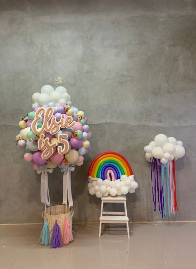 Giant Hot Air Balloon with Rainbow